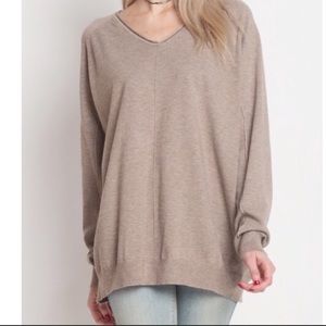 NWOT  Soft Mocha Front Seam Pullover Sweater